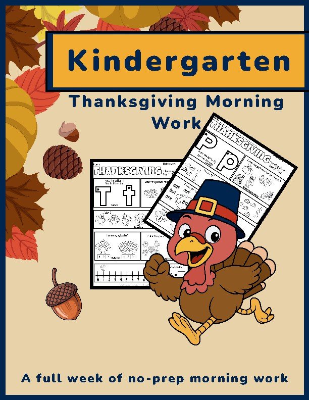 Cover of No Prep Thanksgiving week morning work