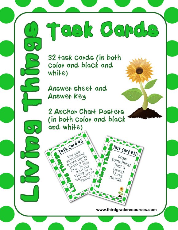 Cover of Living Things Task Cards