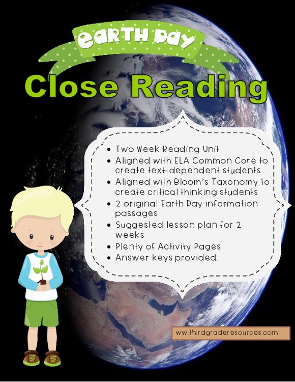 Cover of Earth Day NO PREP Literacy Unit - ELA Common Core Aligned