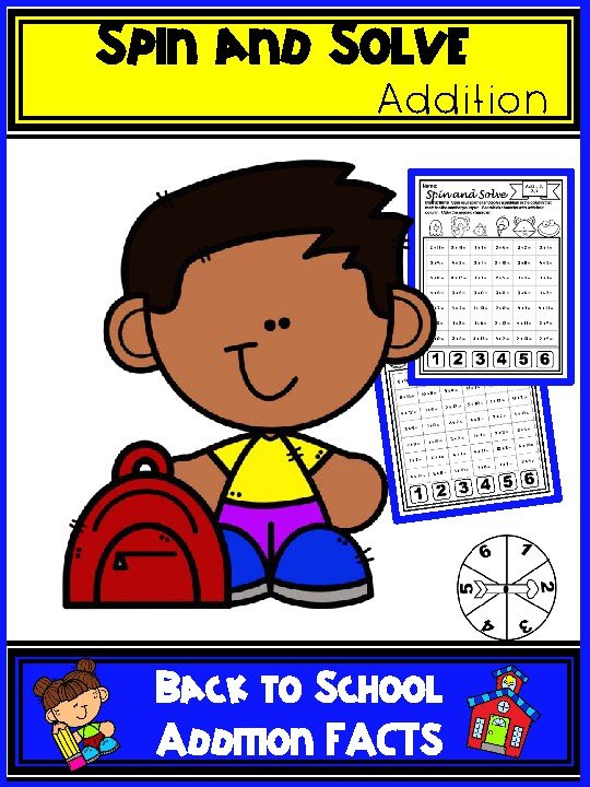 Cover of Back to School Addition Math Centers K-3 | No Prep Worksheets