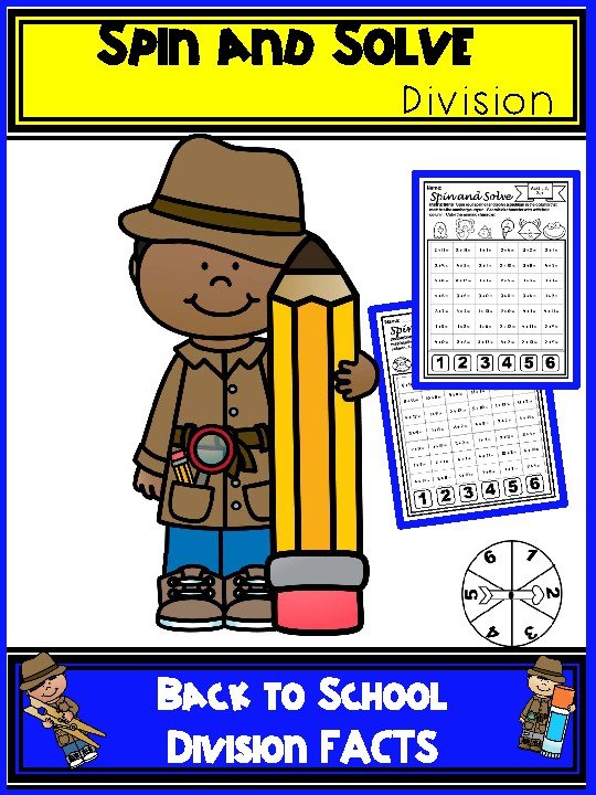 Cover of Back to School Division Math Centers 3rd-5th | No Prep Worksheets