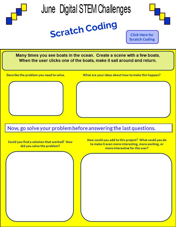 Preview page 3 of June DIGITAL STEM challenge|coding|Summer|Beach|Ocean