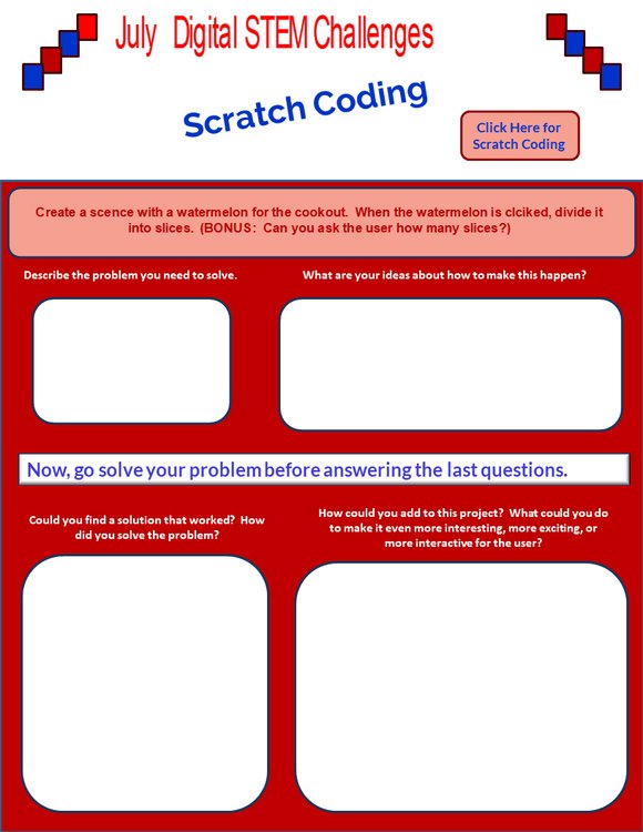 Preview page 3 of July DIGITAL STEM challenge|coding|Fourth of July|Summer Cookout