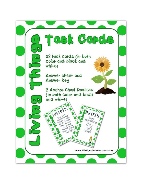 Preview page 1 of Living Things Bundle (Task Cards, Interactive Notebook, Video, PowerPoint Game)